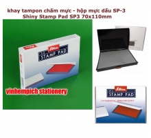 Khay tampon chấm mực - hộp mực dấu SP-3 Shiny Stamp Pad SP3 70x110mm