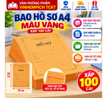 BAO HỒ SƠ A4 VÀNG xấp 100 cái