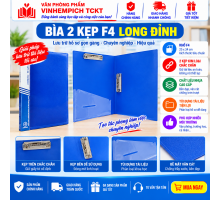 Bìa 2 kẹp F4 nhựa trong Long Dinh