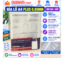 Bìa lỗ A4 Plus dày 0.05mm (100 cái/ xấp)