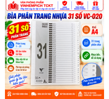 BÌA PHÂN TRANG NHỰA 31 SỐ VC-020