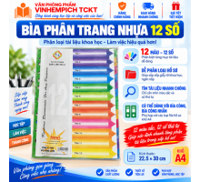 BÌA PHÂN TRANG NHỰA A4 12 SỐ 