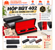 Hộp bút 402 da vải nhung sang trọng cao cấp màu đen