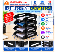 Kệ hồ sơ 4 tầng nhựa A4 Xukiva 190-4 chốt nhựa to