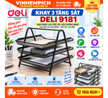 Khay 3 tầng sắt Deli siêu đẹp 9181
