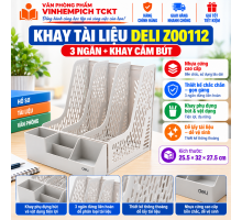 Khay tài liệu Deli Z00112 có khay cắm bút