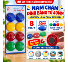 Nam châm đính bảng từ vỉ 8 viên kích thước 40mm, nam châm siêu dính