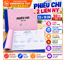 Phiếu chi 2 Liên NY 13X19CM (50 BỘ=100 TỜ)