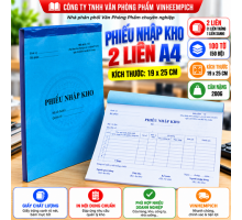 Phiếu nhập kho 2 liên A4 100 TRANG (50 BỘ)