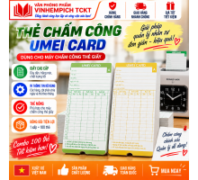 Thẻ chấm công bằng giấy umei (combo 100 thẻ)